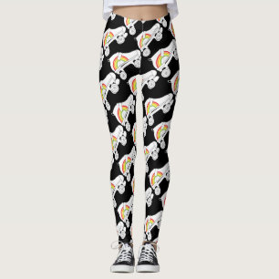Leggings arc-en-ciel de patin de quadruple