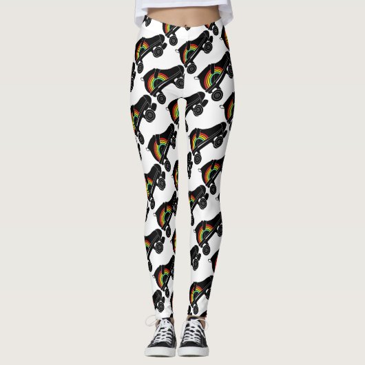 Leggings arc-en-ciel de patin de rouleau de quadruple (Devant)