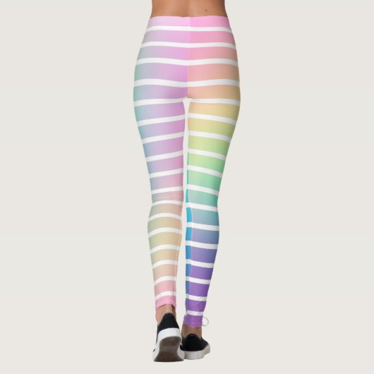 Leggings Arc-en-ciel doux Pastel rayures (Dos)