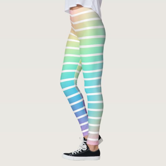 Leggings Arc-en-ciel doux Pastel rayures (Gauche)
