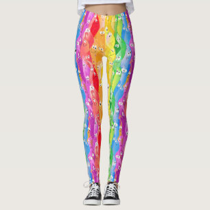 Leggings Arc-en-ciel Émotive les monstres mignons en couleu