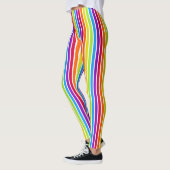 Leggings Arc-en-ciel en bandes verticales brillantes (Gauche)