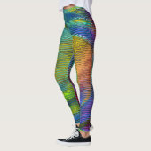 Leggings Arc-en-ciel en spirale et bandes désordonnées (Gauche)