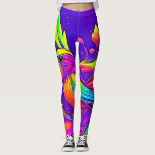 Leggings Arc-en-ciel en terre dessinée