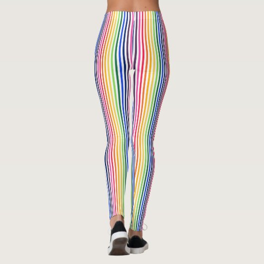 Leggings Arc-en-ciel et rayures blanches (Dos)