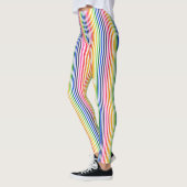 Leggings Arc-en-ciel et rayures blanches (Gauche)