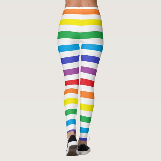 Leggings Arc-en-ciel et rayures blanches (Dos)