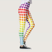 Leggings Arc-en-ciel festif de couleur Grands Pois sur BLAN (Droite)