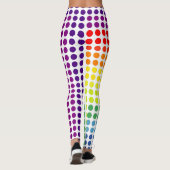 Leggings Arc-en-ciel festif de couleur Grands Pois sur BLAN (Dos)