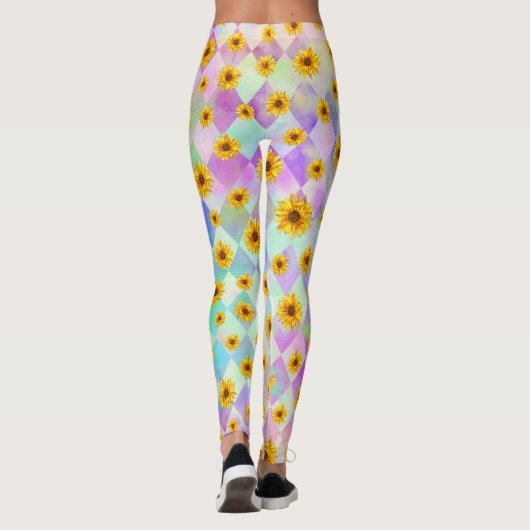 Leggings arc-en-ciel floraux (Dos)