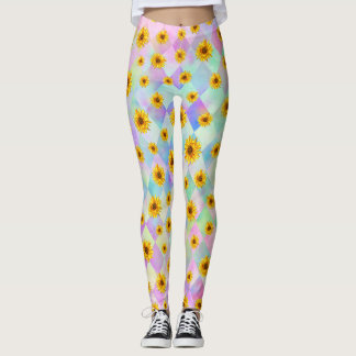 Leggings arc-en-ciel floraux