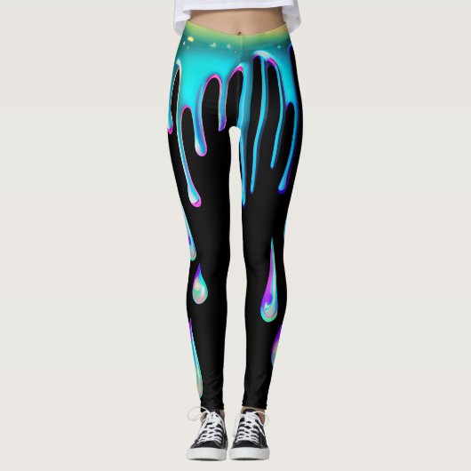 Leggings Arc-en-ciel holographique drix métal (Devant)
