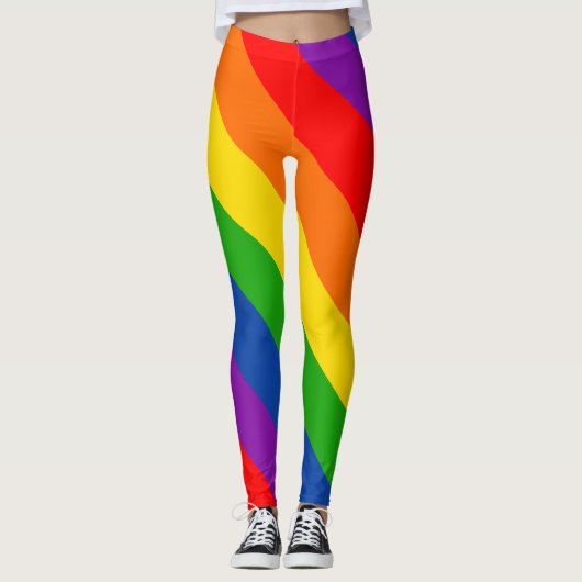 Leggings Arc-en-ciel LGBTQ+ Pride drapeau, couleurs Gay pri (Devant)