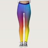 Leggings Arc-en-ciel, Liberté, Monogramme Personnalisé (Devant)