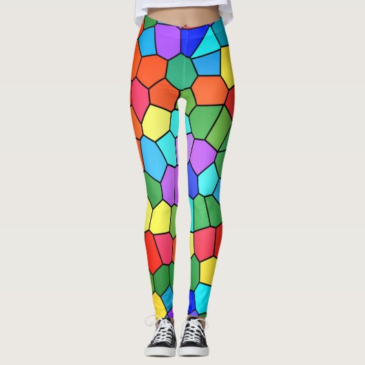 Leggings arc-en-ciel mosaïque (Devant)