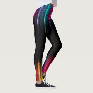 Leggings Arc en ciel sur les jambes noires Exercice fémini