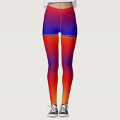 Leggings Arc en ciel vif personnalisé avec faux shorts bleu (Devant)