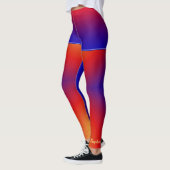 Leggings Arc en ciel vif personnalisé avec faux shorts bleu (Gauche)