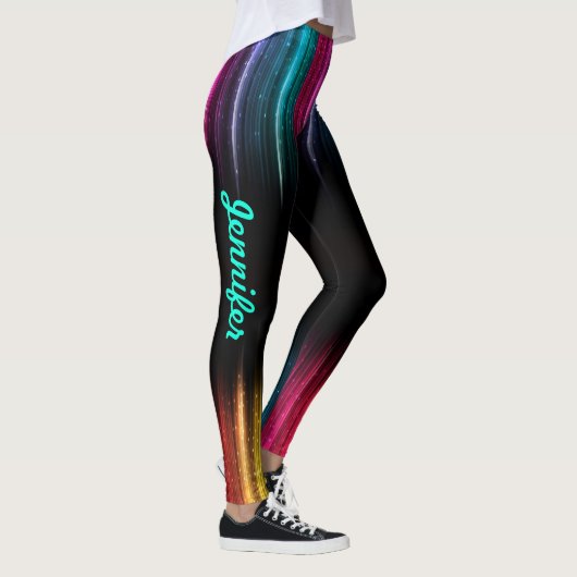Leggings Arc-en-ciel Votre nom Pantalon d'exercice (Droite)