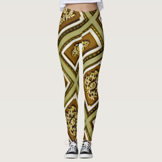 Leggings Architecture Brown et verte (Devant)