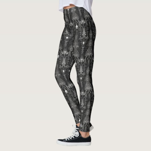 Leggings Architecture Éffrayante gothique Dark Alien Web Sp (Gauche)