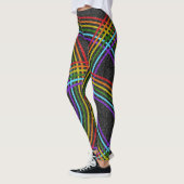 Leggings Arcs-en-ciel à Parties scintillant multiples, Noir (Gauche)