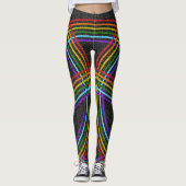 Leggings Arcs-en-ciel à Parties scintillant multiples, Noir (Devant)