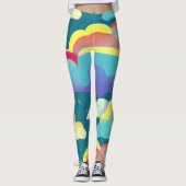 Leggings Arcs-en-ciel avec léggements nuageux (Devant)