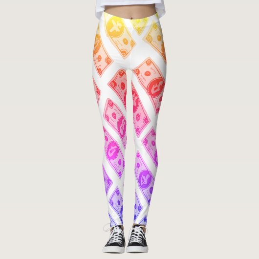 Leggings argent arc-en-ciel (Devant)