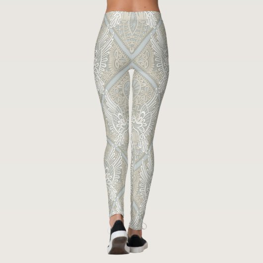 Leggings argent de dentelle d'inséparable (Dos)