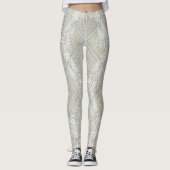 Leggings argent de dentelle d'inséparable (Devant)