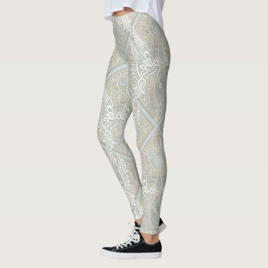 Leggings argent de dentelle d'inséparable (Gauche)