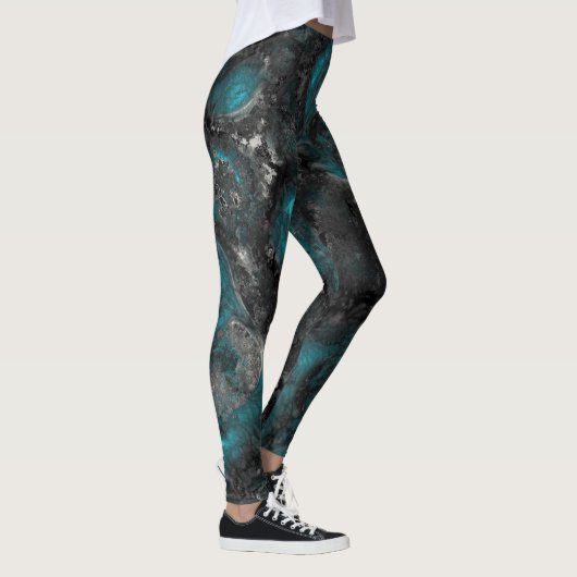 Leggings Argent et Turquoise (Droite)