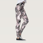 Leggings Argent rose et noir de beauté déversé Glam brillan (Droite)