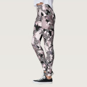 Leggings Argent rose et noir de beauté déversé Glam brillan (Gauche)
