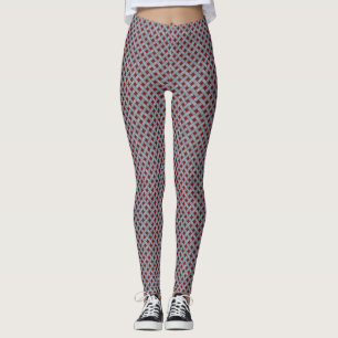 Leggings Argent tissé graphique de rotin sur le rouge fait