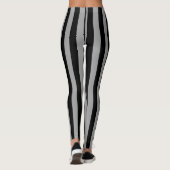 Leggings Argent vertical et rayures noires (Dos)
