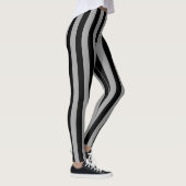 Leggings Argent vertical et rayures noires (Droite)