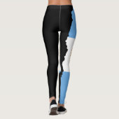 Leggings Argentine Drapeau Blanc Lettres Sur Noir  (Dos)