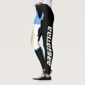 Leggings Argentine Drapeau Blanc Lettres Sur Noir  (Gauche)
