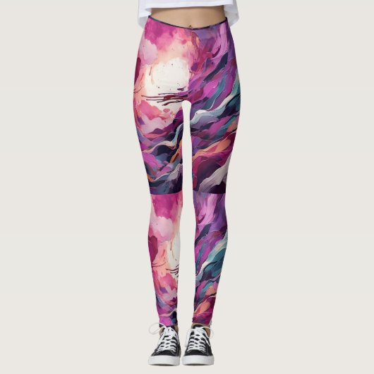 Leggings Aria Abstraite : Légumineuses couchées de soleil (Devant)