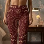 Leggings Aria Grace Crimson Lotus Mandala