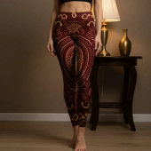 Leggings Aria Grace Crimson Lotus Mandala