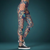 Leggings Aria Grace Elegant Cobalt Rosewood Boho