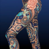 Leggings Aria Grace Elegant Cobalt Rosewood Boho