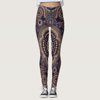 Leggings Aria Grace Indigo Marigold Paisley Tapisserie