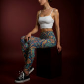 Leggings Aria Grace Majestic Indigo Paisley Boho