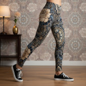 Leggings Aria Grace Midnight Blue Peony Paisley Heritage