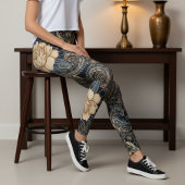 Leggings Aria Grace Midnight Blue Peony Paisley Heritage
