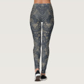 Leggings Aria Grace Navy Peony Paisley Heritage Tapestry (Dos)
